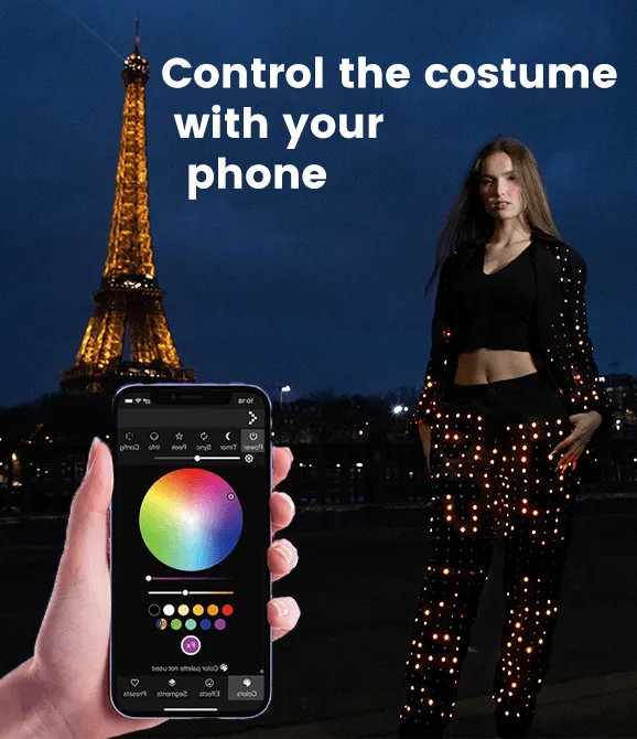 LED costume with real-time app control